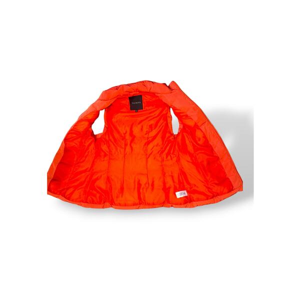 Talbots Orange Down Puffer Vest XS Ruffle Zip - Picture 3 of 5